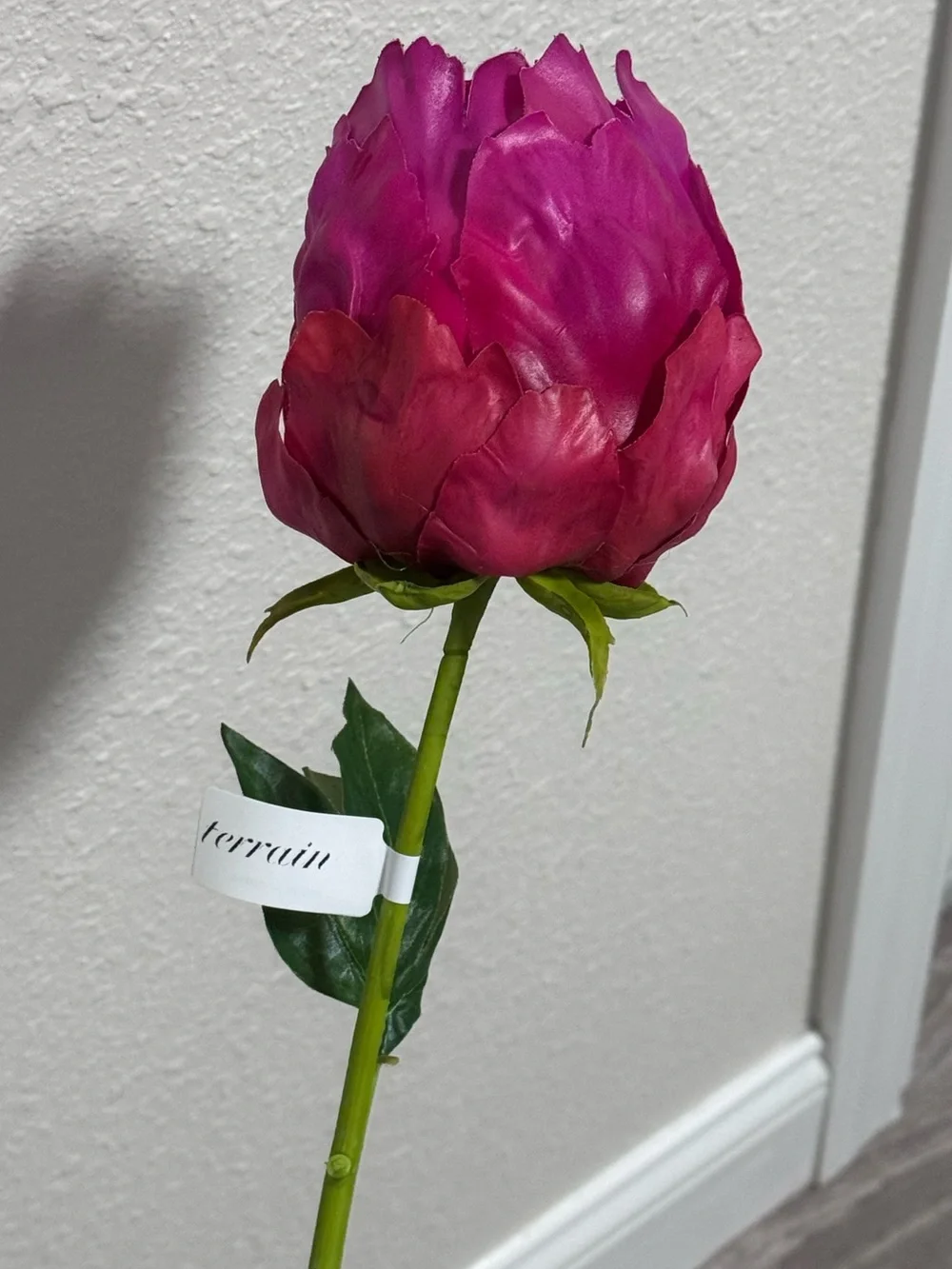 NWT Anthropologie Terrain Faux Peony Stem Medium Pink Single Flower 23